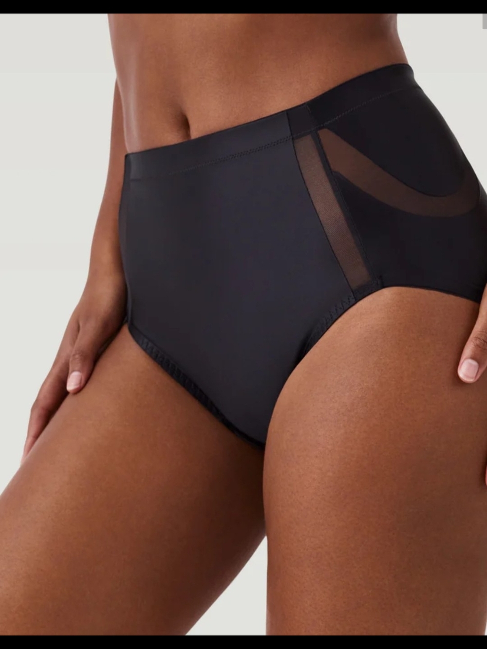 SPANX Navy Booty-lifting High-Waisted Shaping Briefs with Sheer Side Panels